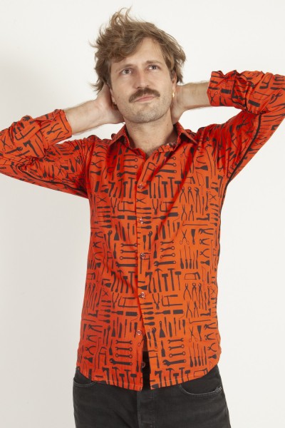 Baïsap - Chemise Bricolage - Chemise orange et noir