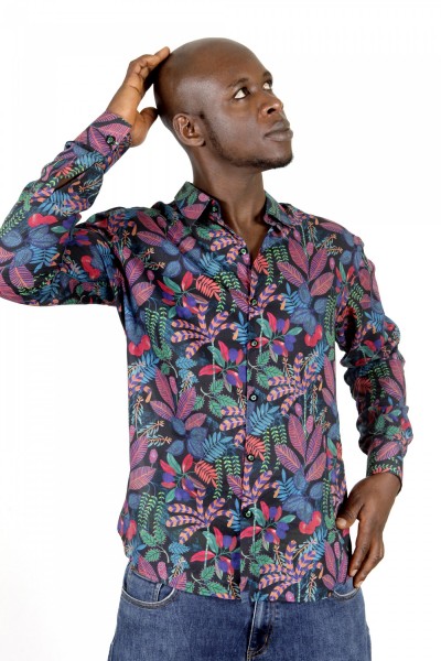Baïsap - Tropical print shirt - Alice - Colorful thin shirt, long sleeve