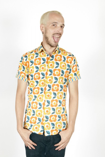 Baïsap - 70's shirt short sleeve - Vintage floral shirt for men