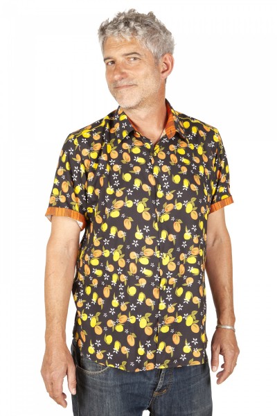 Baïsap - Zitrone Hemd Kurzarm - Hemd mit Früchten Muster