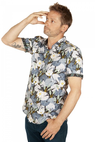Baïsap - Camisa lotus - Camisa floral azul