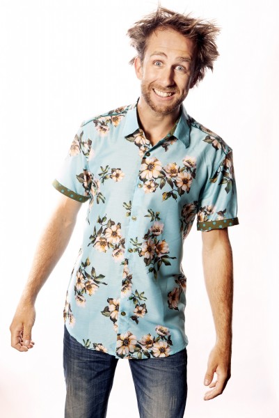 Baïsap - Sky blue floral shirt, short sleeve - Azure - Muslin shirt mens, bold print
