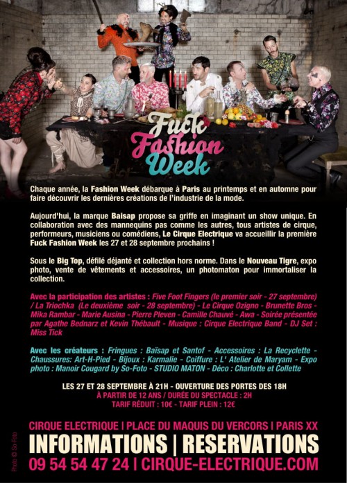 Baïsap - Blog - FUCK FASHION WEEK - 27 et 28 septembre 2019