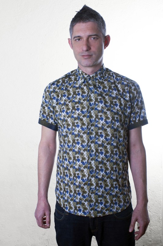 Baïsap - Camisa de lunares, manga corta - Impresionista - Camisa masculina estampada atmosférica