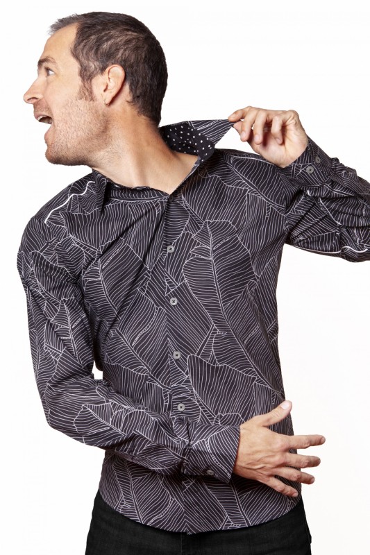Baïsap - Banana leaf shirt - Gray - Black and gray shirt