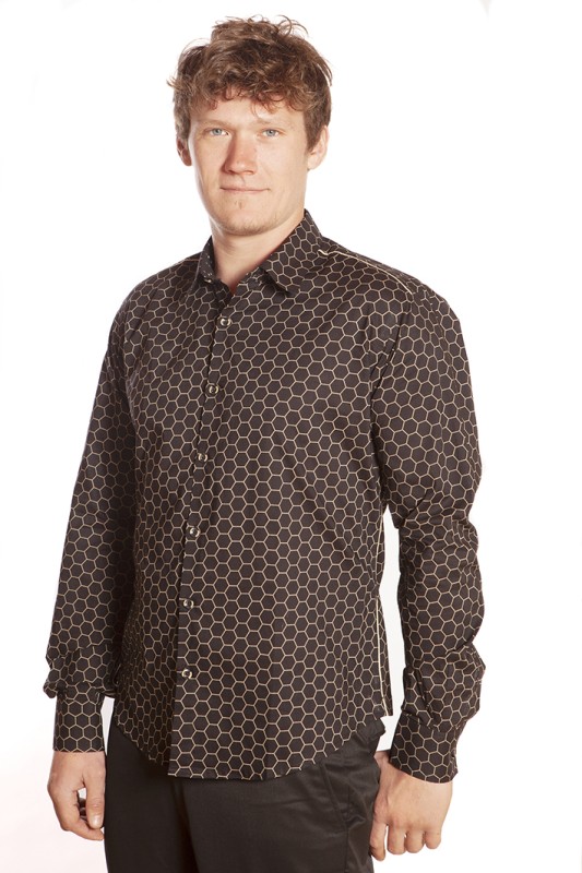 Baïsap - Hexagon shirt - Black printed shirt 