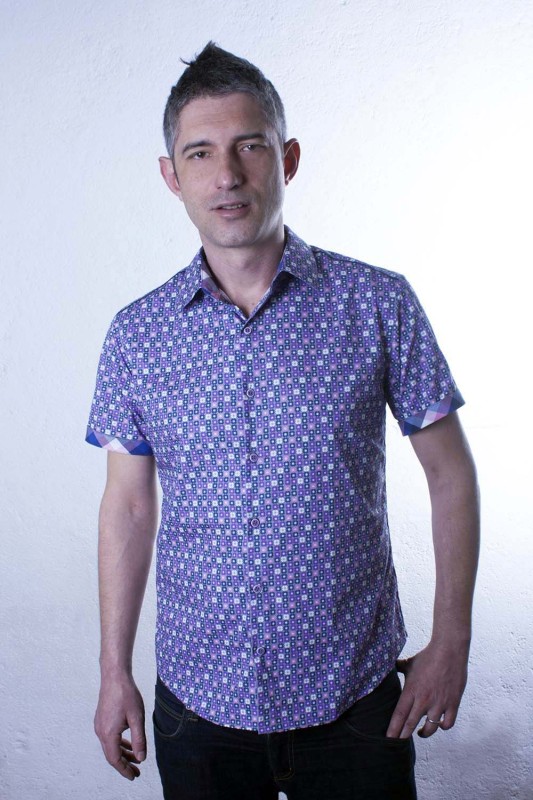 Baïsap - Floral short sleeve shirt - Graphic - Poplin dress shirt, slim fit 
