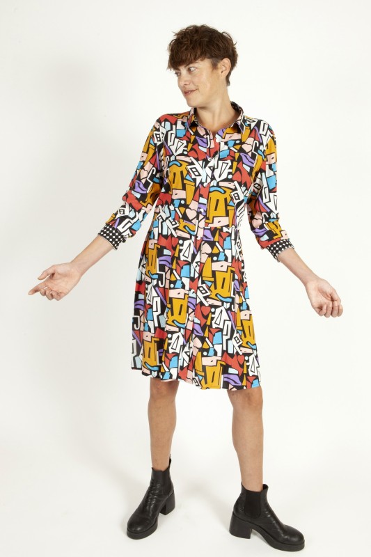 Baïsap - Robe chemise imprimée - Pop - Robe courte manche longue 