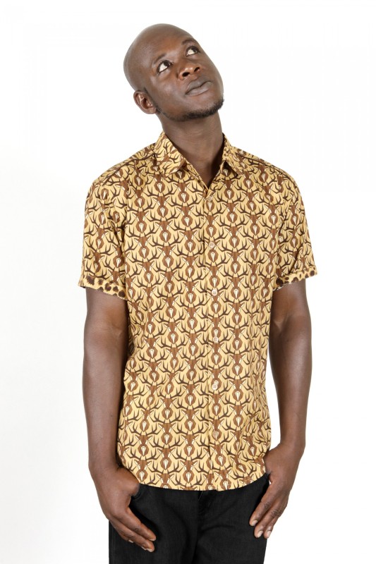 Baïsap - Animal print shirt short sleeve - Dears - Light casual button up for men 