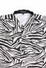 Baïsap - Mens zebra shirt, short sleeve - Black & white printed viscose - #2760
