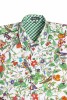 Baïsap - Camisa manga corta floreada - Herrerillo - Camisa aves y flores, de algodón - #2801