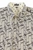 Baïsap - Kurzarm Hemd Muster - Federn - Schwarz weiß Hemd mit Aufdruck - #2746