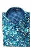 Baïsap - Stern Muster Hemd - Blauer Stern - Viskose Hemd, slim Fit - #1470