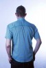 Baïsap - Floral shirt, short sleeve - Turquoise - Mens turquoise dress shirt, floral print - #1487