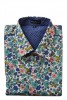 Baïsap - Mens fitted shirt - Olive - Flower & fruit print shirt - #1483