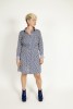 Baïsap - Navy shirt dress - Retro floral viscose dress - #3298