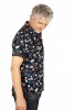Baïsap - Chemise manche courte fleurs - Oeillets - Chemisette cintrée en viscose pour homme - #3546