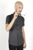 Baïsap - Camisa gris manga corta - Laberinto - Camisa estampada masculina - #3113