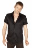 Baïsap - Chemise noire manche courte - Serpent - Chemisette en popeline de coton - #3517