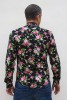 Baïsap - Black floral shirt - Gypsy - Black dress shirt with rose - #1077