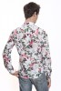 Baïsap - Chemise à Fleurs Blanches manches longues pour homme - Chemise à motifs roses blanches - #2340