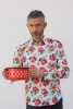 Baïsap - Roses button up shirt for men - Roses print on white light cotton cambric - #1716