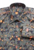 Baïsap - Camouflage Hemd - Orange - Khaki und orange geometrisches Muster - #1851