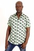 Baïsap - Chemise 3D manche courte - Chemisette homme verte imprimée - #3473