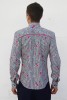 Baïsap - Striped men's floral button up - Tea Time - Thick poplin dress shirt, marine stripes & floral pattern - #1639