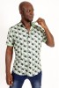 Baïsap - Chemise 3D manche courte - Chemisette homme verte imprimée - #3474