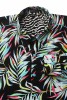 Baïsap - Chemise homme noire imprimé multicolore - Palmes - Chemise homme manche longue motif palmes - #2359