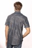 Baïsap - Chambray shirt, short sleeve - Waves - Printed blue shirt for men - #2574