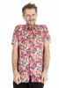 Baïsap - Chemisette homme rose - Pensée - Chemise manche courte à fleurs roses - #3499
