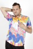 Baïsap - Leaves shirt short sleeve - Naive - Colorful half shirt for men - #3191