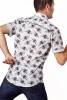 Baïsap - Beetle print shirt, short sleeve - Insect shirt for men, slim fit - #2923