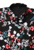 Baïsap - Mens butterfly short sleeve shirt - Foraging - Black printed shirt, butterflies & flowers - #2408