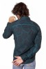 Baïsap - Muster Hemd - Blaue Blätter - Leichtes Baumwollhemd Herren - #2881