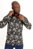 Baïsap - Chemise noire fleurie homme - Jasmin - Chemise noir et rose imprimée - #3454
