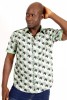 Baïsap - Chemise 3D manche courte - Chemisette homme verte imprimée - #3477