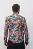 Baïsap - Vintage floral shirt mens - 70's Flowers - 70's big flowers pattern on sky blue - #1864