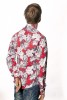 Baïsap - Camisa floral hombre - Fucsia - Camisa roja estampada de popelina - #2585