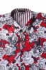 Baïsap - Camisa floral hombre - Fucsia - Camisa roja estampada de popelina - #2587