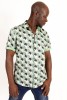 Baïsap - Chemise 3D manche courte - Chemisette homme verte imprimée - #3478