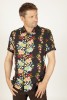 Baïsap - Schwarzes Hawaii Hemd - Russisch - Bunte Herrenhemden Kurzarm aus Viskose - #3535