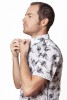 Baïsap - Beetle print shirt, short sleeve - Insect shirt for men, slim fit - #2925