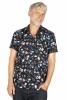 Baïsap - Chemise manche courte fleurs - Oeillets - Chemisette cintrée en viscose pour homme - #3540
