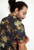 Baïsap - Chemise Halloween manche courte - Chemise orange noir à fleurs homme - #3470