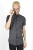 Baïsap - Camisa gris manga corta - Laberinto - Camisa estampada masculina - #3114