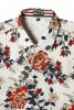 Baïsap - White floral shirt short sleeve - Peony - Fitted short sleeve shirts for men - #2944