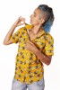 Baïsap - Yellow printed shirt, short sleeve - Beetle - Insect shirt for men, light & fitted - #2933